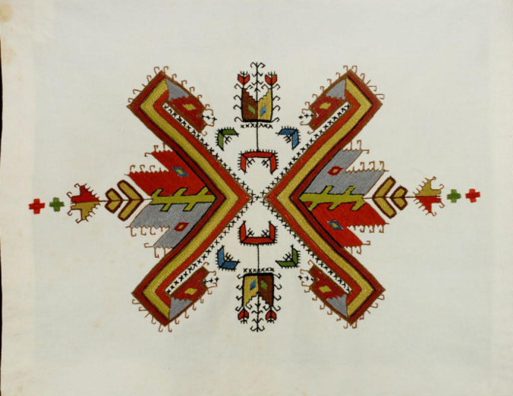 NEMATERIJALNA KULTURNA BAŠTINA SRBIJE Stilizovan dekorativni vez izveden na tradicionalnoj odeći srpskog naroda