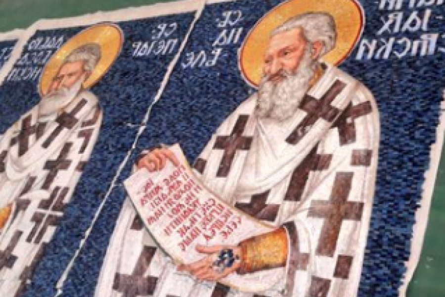 PATRIJARH PAVLE PRIKAZAN KAO SVETAC Mozaik u crkvi Svetog Marka