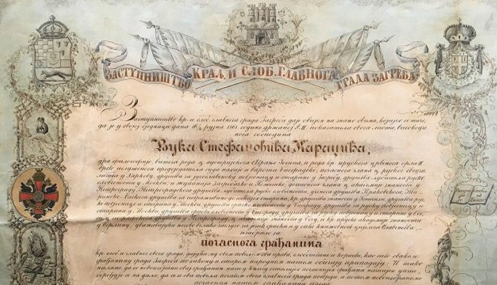 POVELJA NAPISANA ĆIRILICOM Vuk Karadžić je 1861. godine imenovan počasnim građaninom Zagreba!