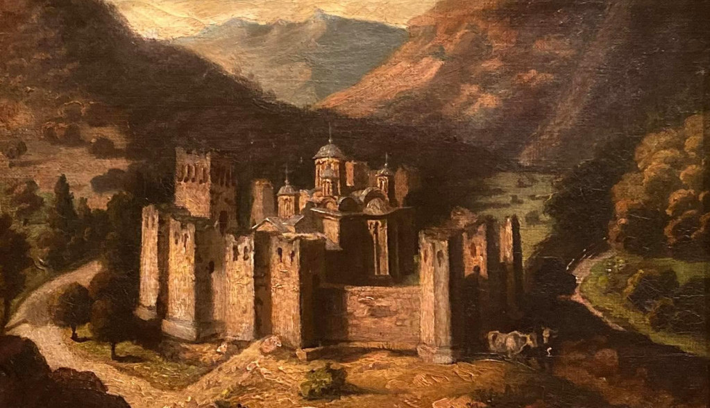 PEJZAŽ MALOG FORMATA SA PRIKAZOM MANASIJE Jedini prikaz spomenika srednjeg veka od strane jednog od najznačajnijih slikara iz doba srpskog romantizma (VIDEO)
