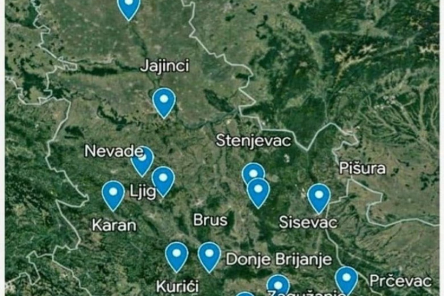 URNEBESNA TURA PO SRBIJI: Ovako bi izgledala mapa za ljude koji hoće da posete mesta, u našoj zemlji, sa smešnim imenom (FOTO)