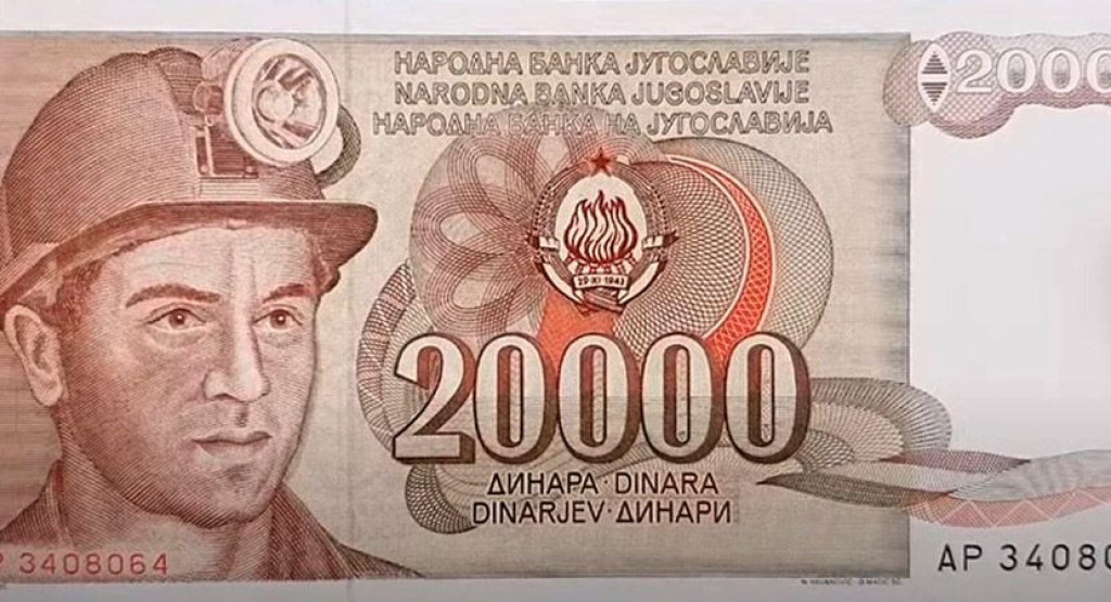 LEGENDA O 20.000 DINARA Da li znate ko je rudar na najpoznatijoj novčanici bivše Jugoslavije?